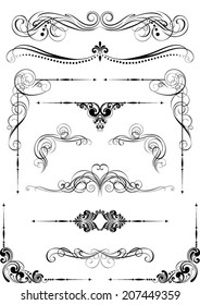 Set of black dividers design