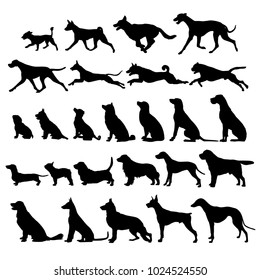 set of black dogs icon 