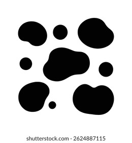 Set of Black Doodle Abstract Liquid Blob Symbol Icon Design Vector Isolated White Background