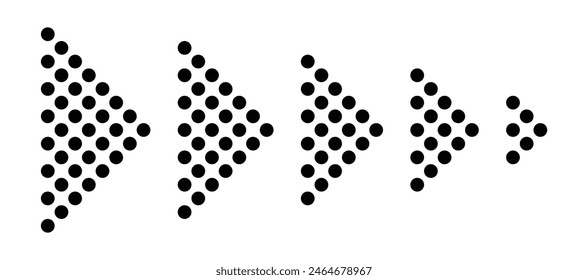 Set of black dots arrows icon. Vector illustration collection of arrows