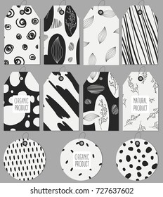 Set of black dots, spots seamless patterns. Vector illustration 
