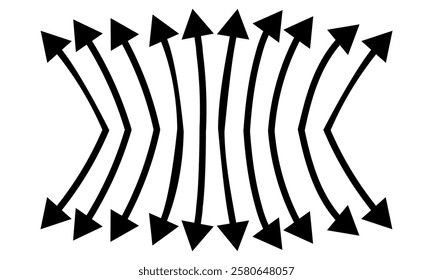 set of black up and down arrows icon in trendy style vector, up and down sign symbol, Upward, downward arrows Arrow mark icons and arrow paint. vector illustration. eps10