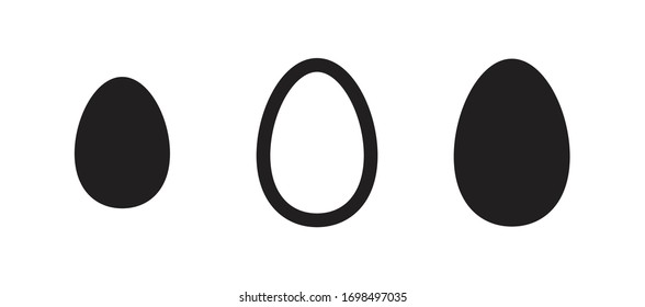 Set of black egg icons