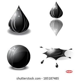 set black elements isolated on white background vector