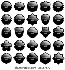 Set of black elements. Vector set.