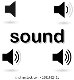 set black emblem sound icon with different sound level
