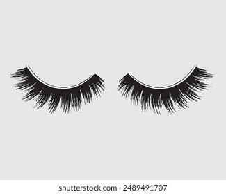 Set of black eyelashes of different types, Vector illustration, Set of eyelash, Eyelash texture, A beautiful make-up, eye, isolated, girl, salon, mascara.eps
