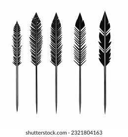 Set von Designelementen für schwarze Federpfeile