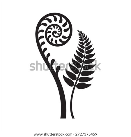 Set of black fern silhouettes, showcasing diverse fern leaf patterns, Elegant foliage vector leaf shape silhouettes vector illustration