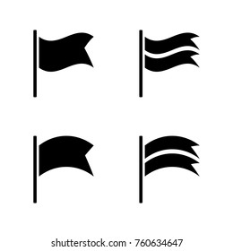 Set Black Flag Vector Icon Isolated Stock Vector (Royalty Free ...