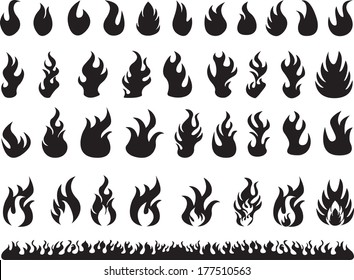 fire symbol black and white