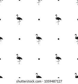 Set of black flamingo icon template on white background