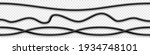 Set of black flexible cables with shadow. Electrical wire. Realistic power or network cable. Vector illustration.