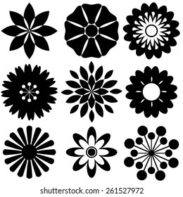 Set White Geometric Flowers Stock Vector (Royalty Free) 235595824