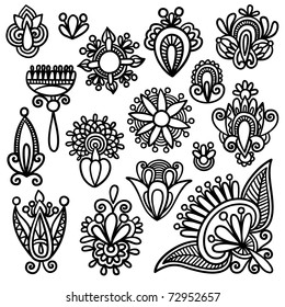Set of black flower design