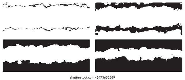 set of black frame with ink splashes vector illustration