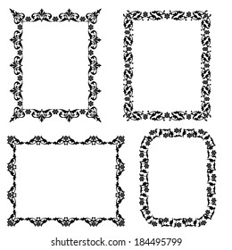 Set of black frame isolated on white