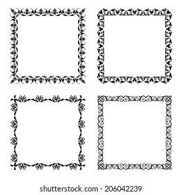 Set of black frame isolated on white