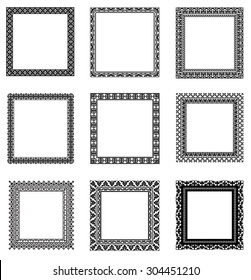 Set of black frame isolated on white
