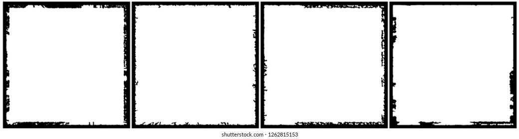 A set of black frames in a grunge style