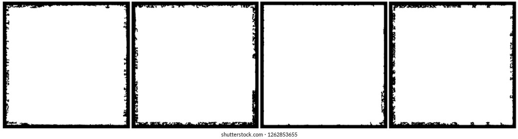 A set of black frames in a grunge style
