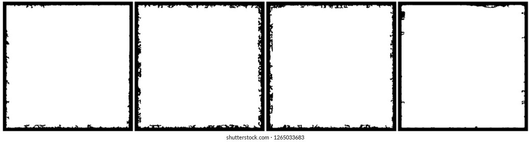 A set of black frames in a grunge style