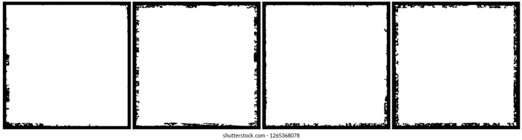 A set of black frames in a grunge style