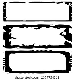 A set of black frames in grunge style