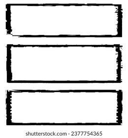 A set of black frames in grunge style