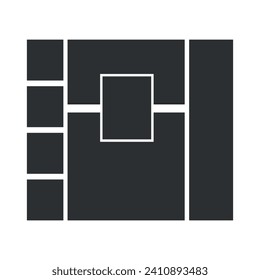 Set of black frames on white background