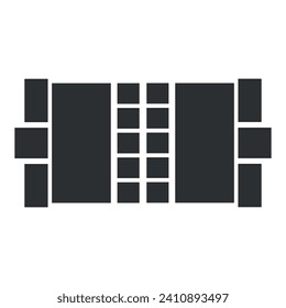 Set of black frames on white background