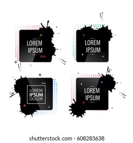 set of black frames for your logo or text 