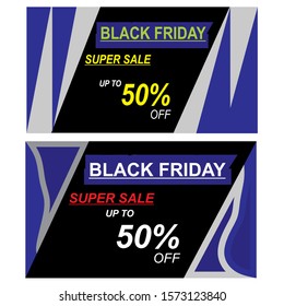 Set Black friday banner template design ilustration vector 