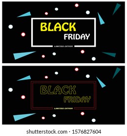 Set black friday banner template design ilustration vector