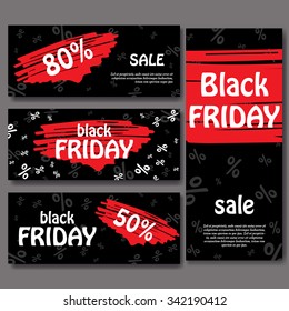 Set of black friday banners. Design for web background.