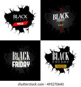 Set of black friday banners, Vector illustration