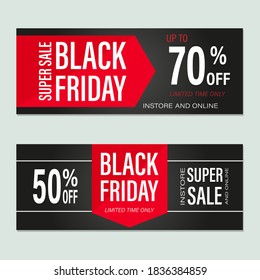 A set of Black Friday flyers for business, Commerce, promotion and advertising. Vector illustration.