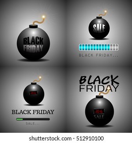 Set of black friday graphic designs, Vector illustration