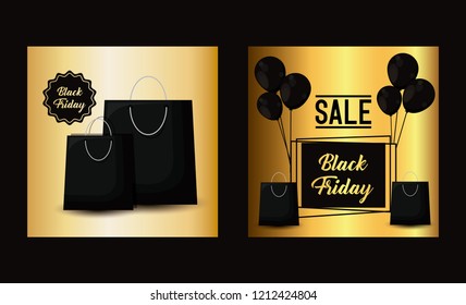 set of black friday labels icon