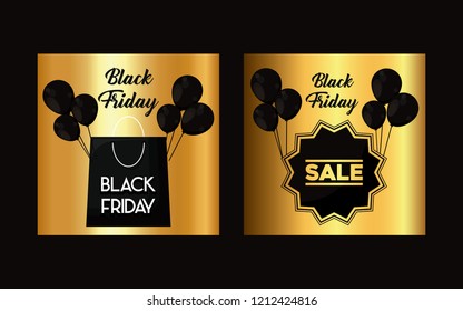 set of black friday labels icon