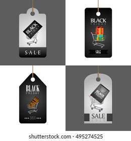 Set of black friday labels, Vector illustration