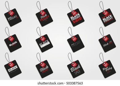 Set of black friday labels, Vector illustration