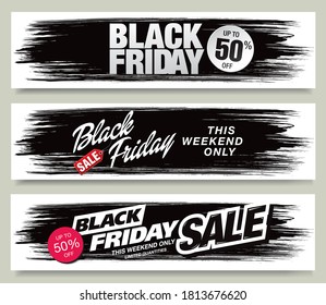 set of black friday sale banners layout design, vector illustration