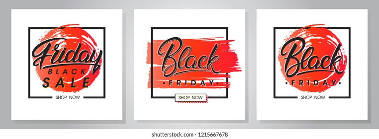 Set of black friday sale banners.Special offers with lettering and grunge brush stroke.Sale templates perfect for prints, flyers,banners,promotions,special offers,ads, coupons and more.