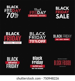 Set Black Friday Sale Vector Template