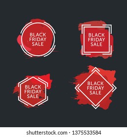 Set Of Black Friday Sales Banners. Black Friday Roundel Graphic - Vector