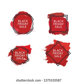 Set Of Black Friday Sales Banners. Black Friday Roundel Graphic - Vector