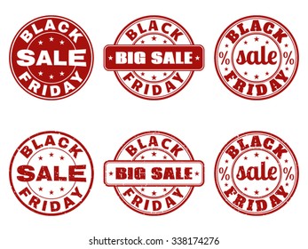 Set of Black Friday stamps on white