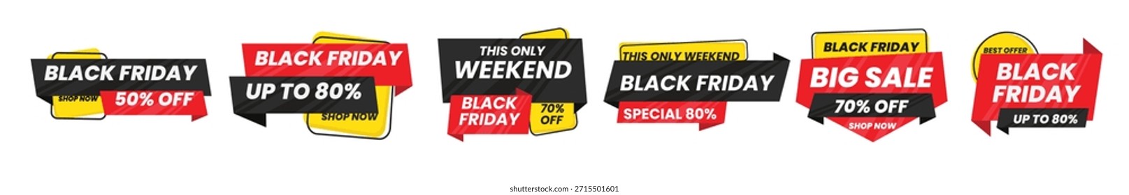 Conjunto de pegatinas de Black Friday