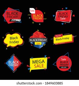 Set of black friday stickers template